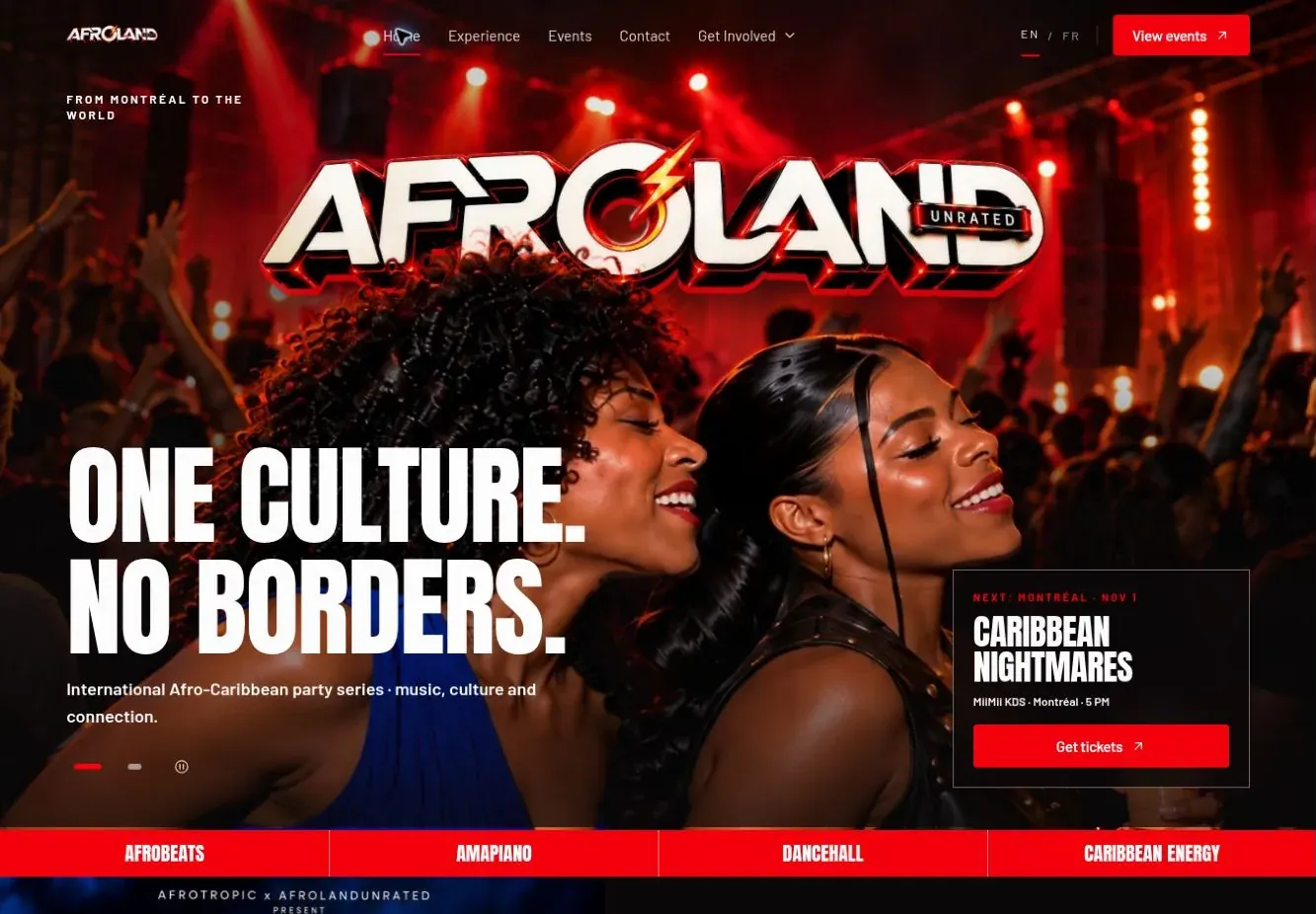 Le site Afroland Unrated sur ordinateur
