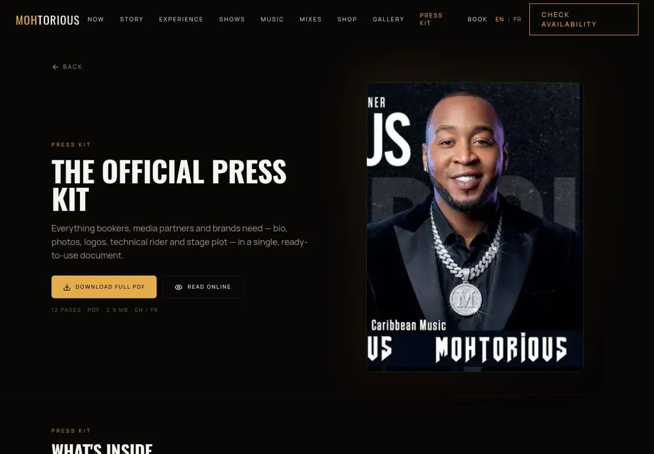 Le site DJ Mohtorious sur ordinateur