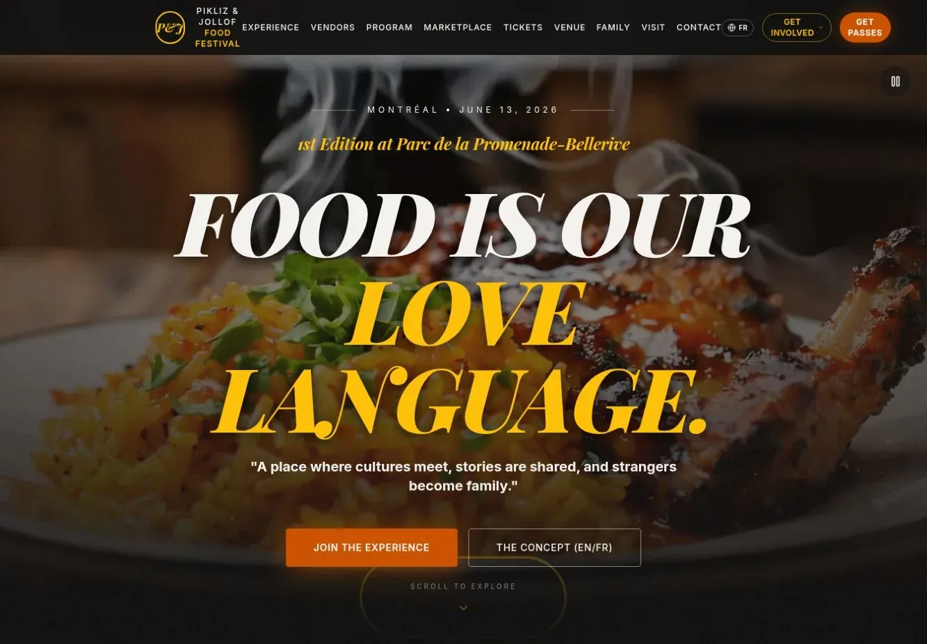 Le site Pikliz & Jollof sur ordinateur